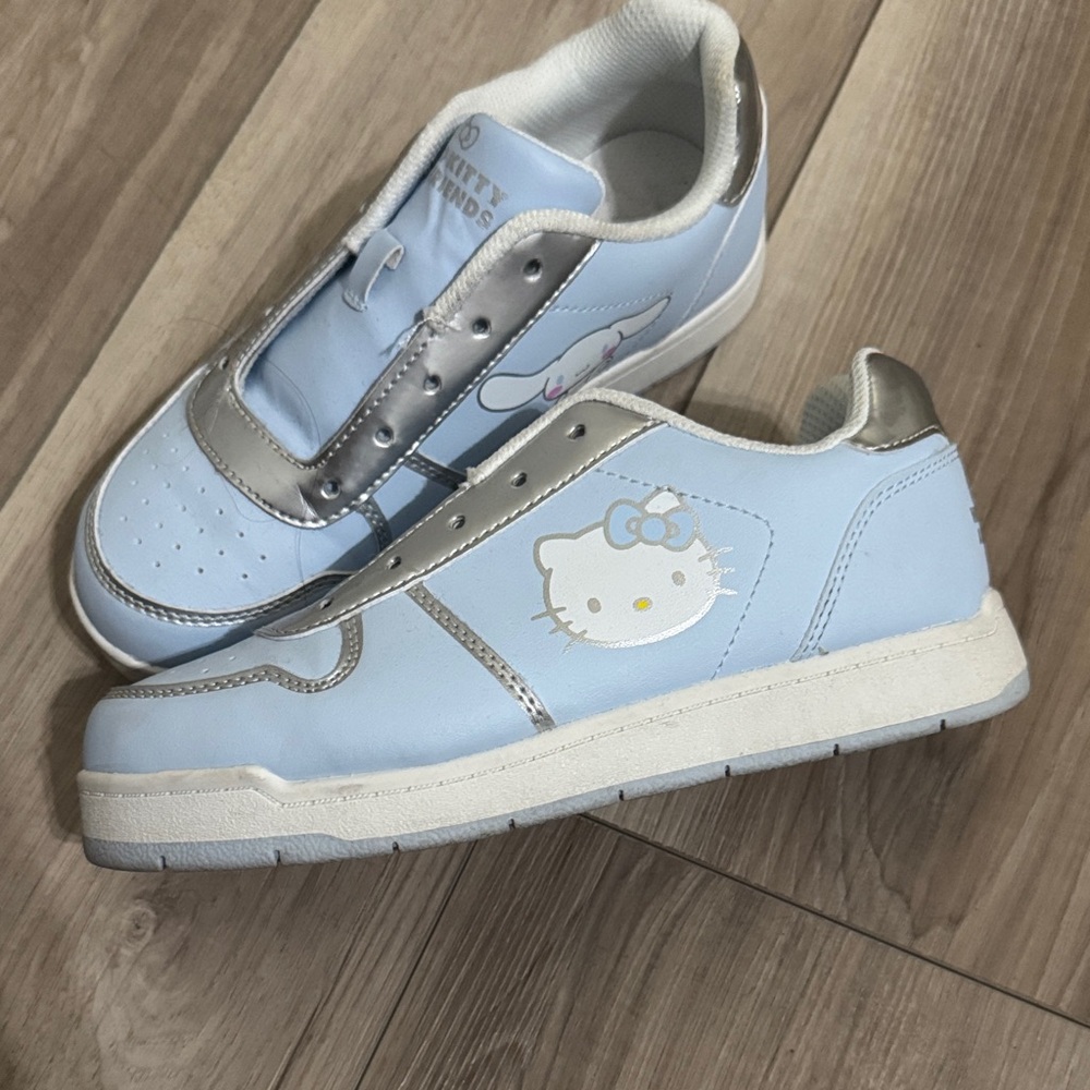 Hello Kitty Light Blue and Silver Sneakers Size 3